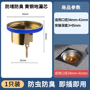 卫生间地漏下水管断层防臭内芯25mm下水口防漏水神器不锈钢过滤网