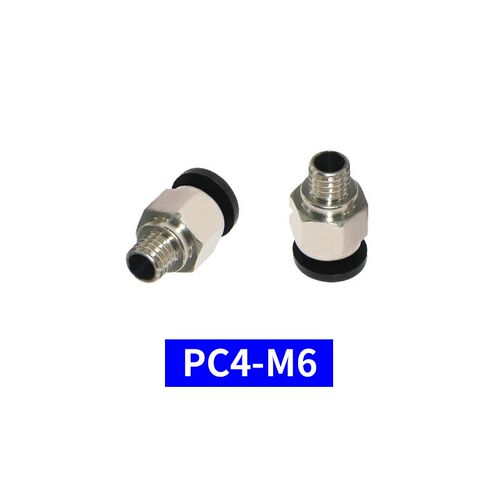气动快接头 直通式PC4-01 PC4-M6气管快插 快速接头外螺纹