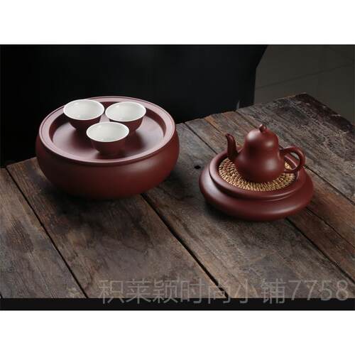 正品潮朱泥家用小套州简砂约茶盘 可套养精品潮汕小品紫壶 功夫茶