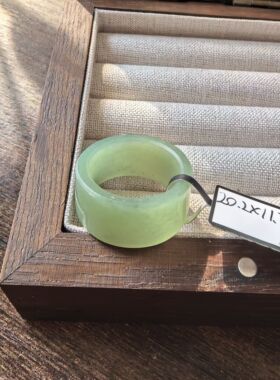 和田玉大码戒圈20-21码青花烟紫高晴白