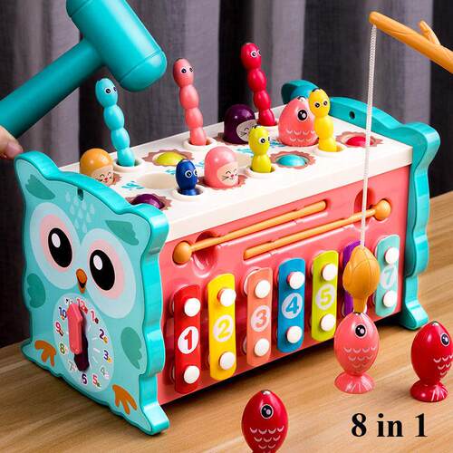 Baby Montessori Toys Fishing Owl Cube 0 6 12 Months Learning