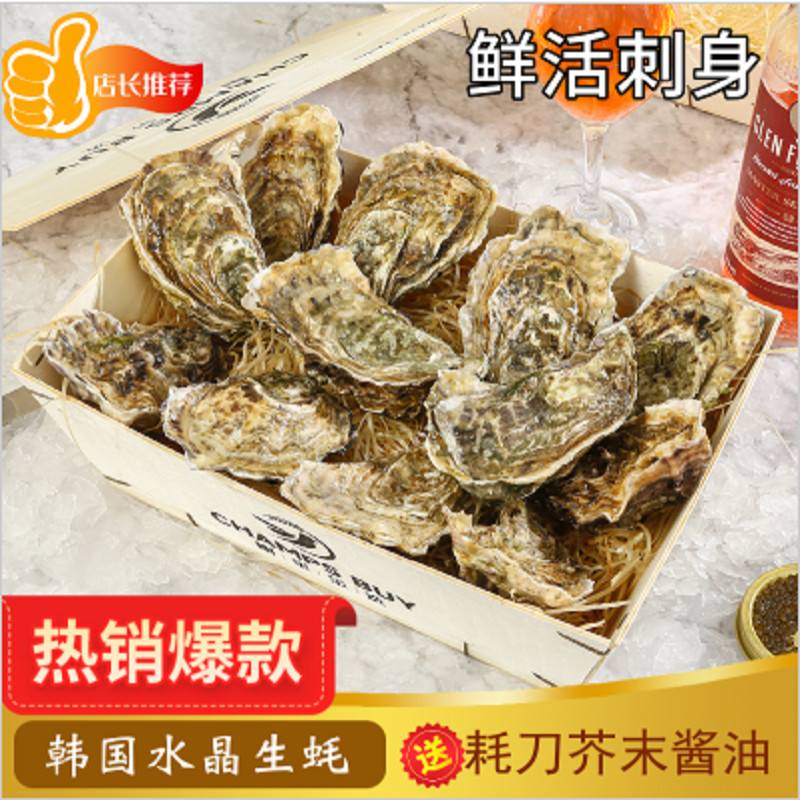 【包活】韩国水晶生蚝 新增生蚝12个装90-150克/个 刺身送生蚝刀