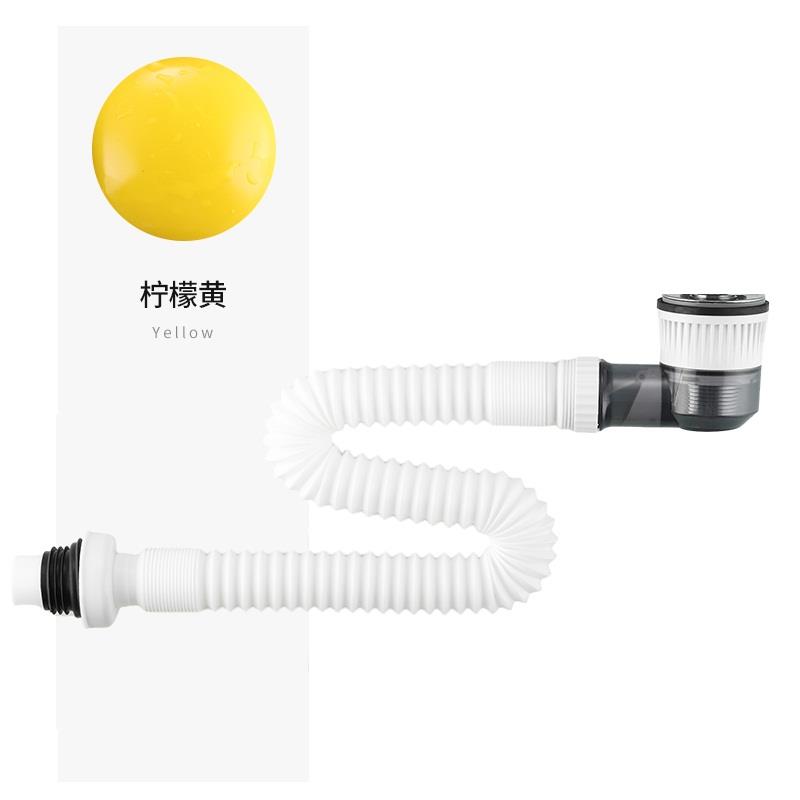 热弯岩板盆下水器洗手盆防堵防臭下水管可丽耐盆一体陶瓷盆弹跳式
