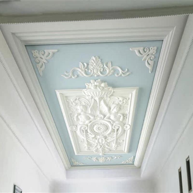 3d立体欧式花纹蓝天白云吊顶墙纸壁画客厅卧室顶棚天花板屋顶壁纸