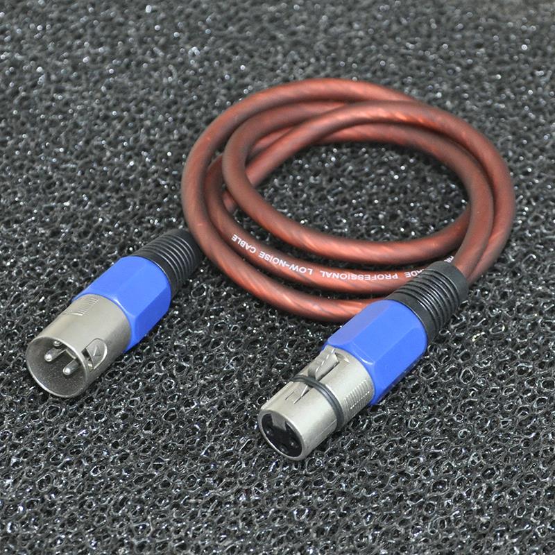 卡农座带线  卡侬公母头对接 话筒延长线 约1米 (蓝色紫色线)