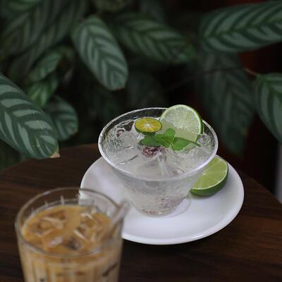 他山集.日式锤目纹玻璃杯咖啡杯燕窝碗 冰淇淋杯 甜品杯 耐高温