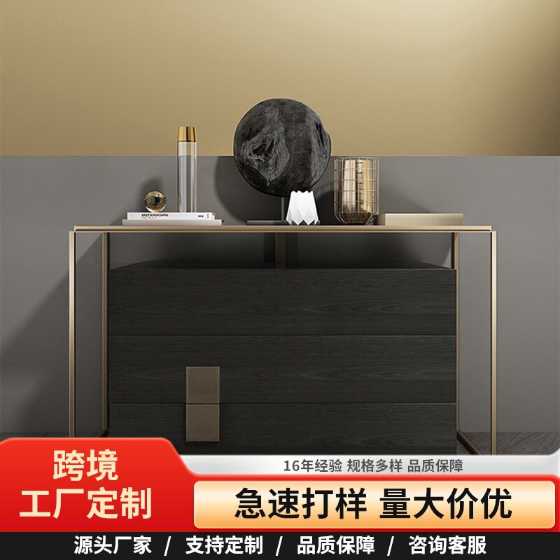 新中式轻奢玄关隔断收纳柜