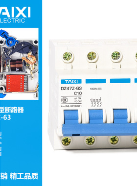 泰西4P1000V直流断路器DC空气开关6A10A16A32A63A小型空开2P接线