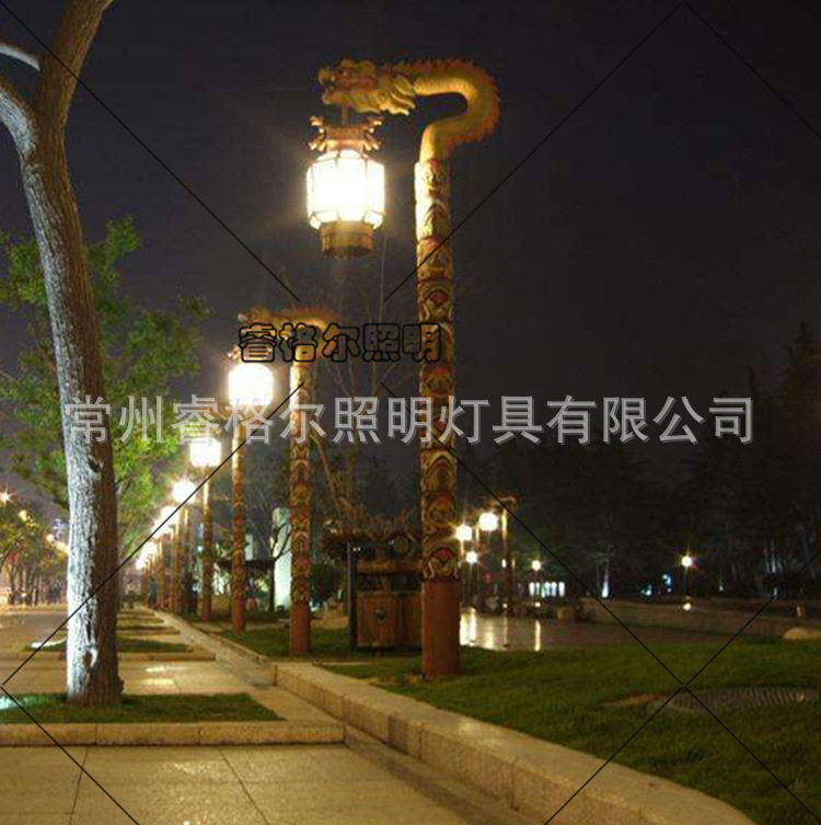 翻砂铝龙柱仿古户外景观灯