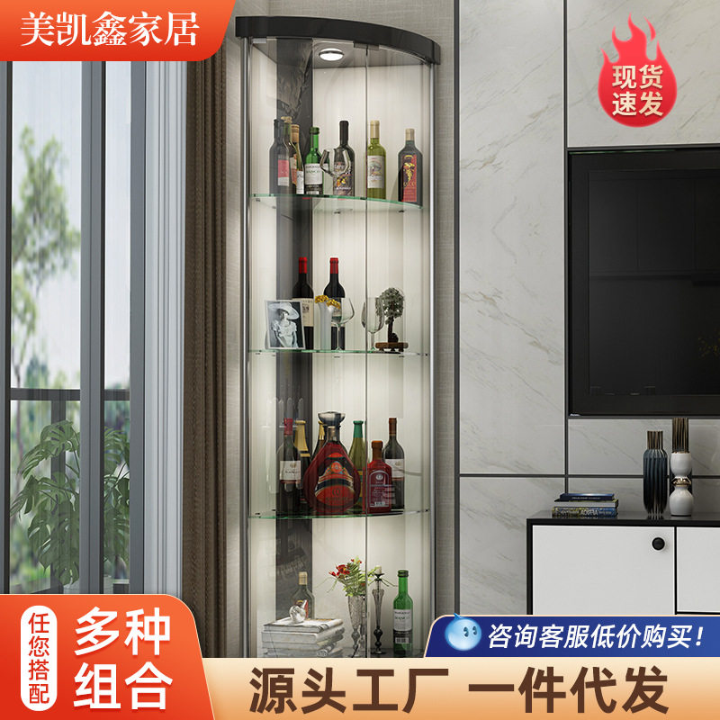 角柜墙角柜三角形转角柜现代简约玻璃酒柜柜三角柜客厅柜子展示柜