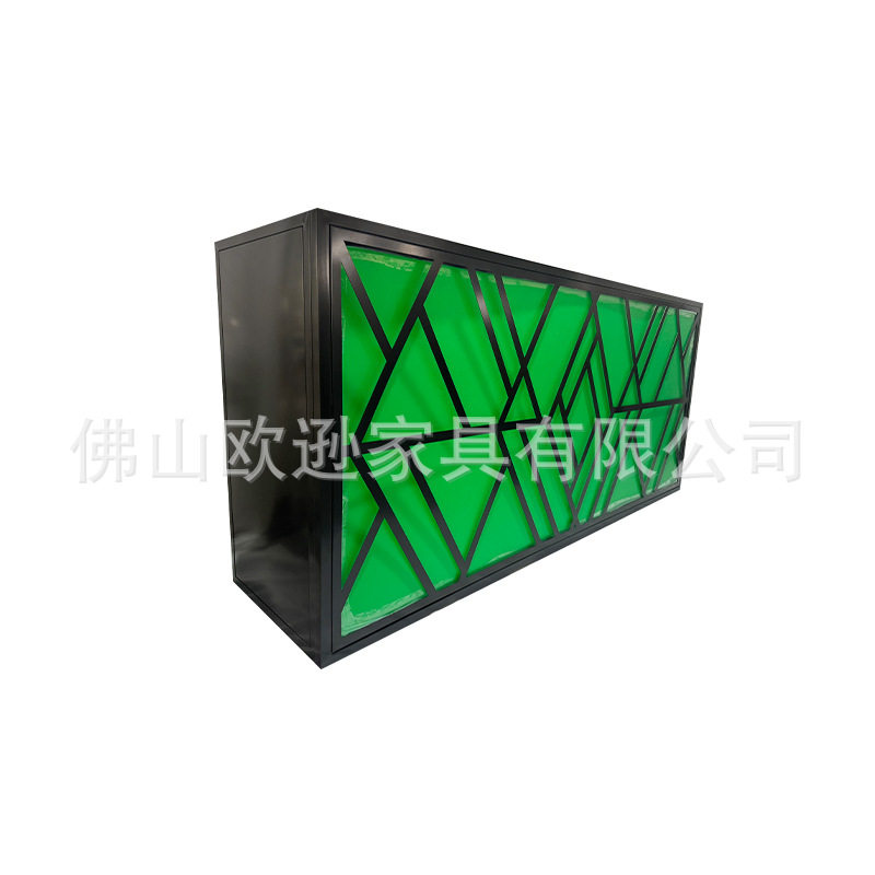 不锈钢黑色配绿色嵌板婚庆吧桌吧台户外宴会酒店用品家具