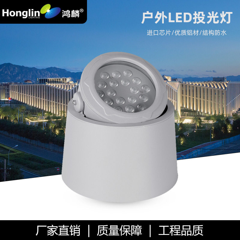 LED24W圆形半预埋照树投光草坪灯外墙柱子广场园林景观照明亮化