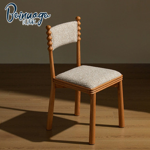 复古风实木餐椅2025新款法式简约家用靠背椅子轻奢软包坐垫餐桌椅