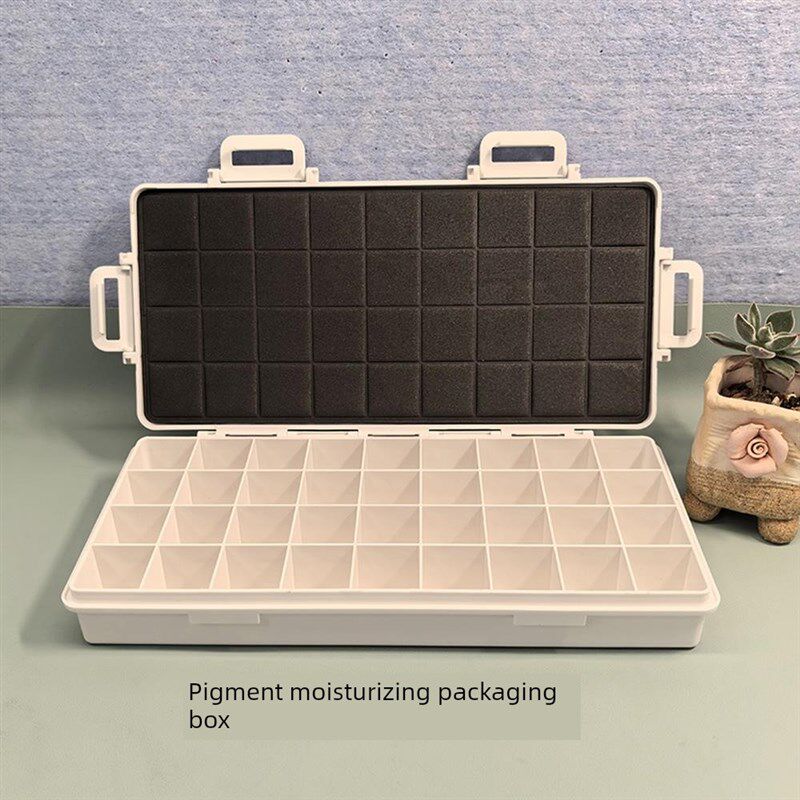 艺术粉彩收纳盒包装盒水彩丙烯酸颜料调色板盒保湿方便加厚包装盒