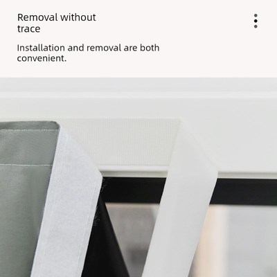 可牢尼龙搭扣窗帘免打孔,不干胶出租卧室防晒隔热成品全遮阳布