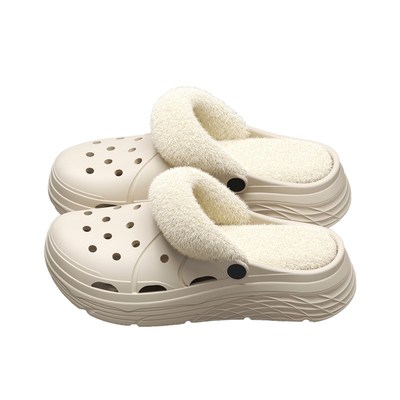 手术室棉拖鞋女2025冬季新款加绒保暖医护士专用毛毛洞洞鞋男外穿