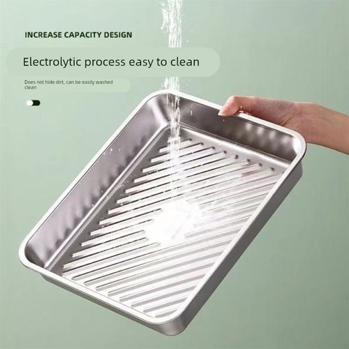 【清仓/送盖】316不锈钢饺子盒保鲜盘方盘带盖多用野餐多用收纳盒