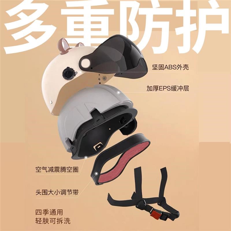 新国标3c认证儿童安全头盔女孩电动车摩托自行车库洛米新款安全帽