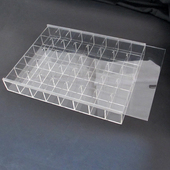 五金小配件零件盒子带盖带门透明亚克力收纳存放格子展示防尘家用