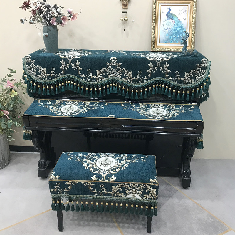 杰亚格欧式钢琴罩 奢华钢琴琴罩 防尘钢琴盖罩复古风防尘罩琴凳套