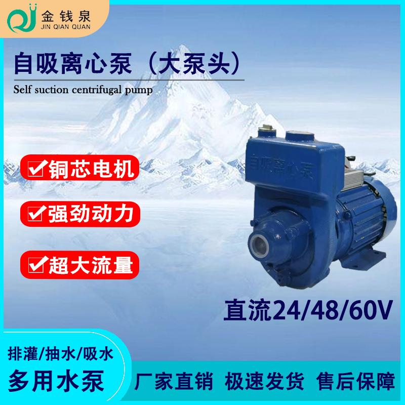 无堵塞高扬程24v自吸泵农用灌溉48/60v抽水泵大流量自吸离心泵