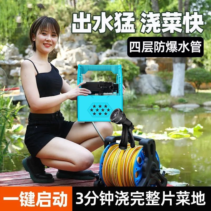 手提式抽水泵新款小型便携式水泵农用抽水机锂电灌溉浇菜浇地