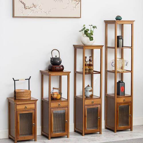 茶架子茶柜置物架博古架非实木新中式摆件展示柜茶室茶具收纳架子