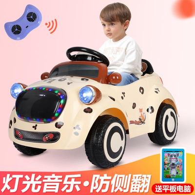 儿童电动汽车四轮可遥控带音乐可坐人加厚车轮安全座椅玩具摇摆车
