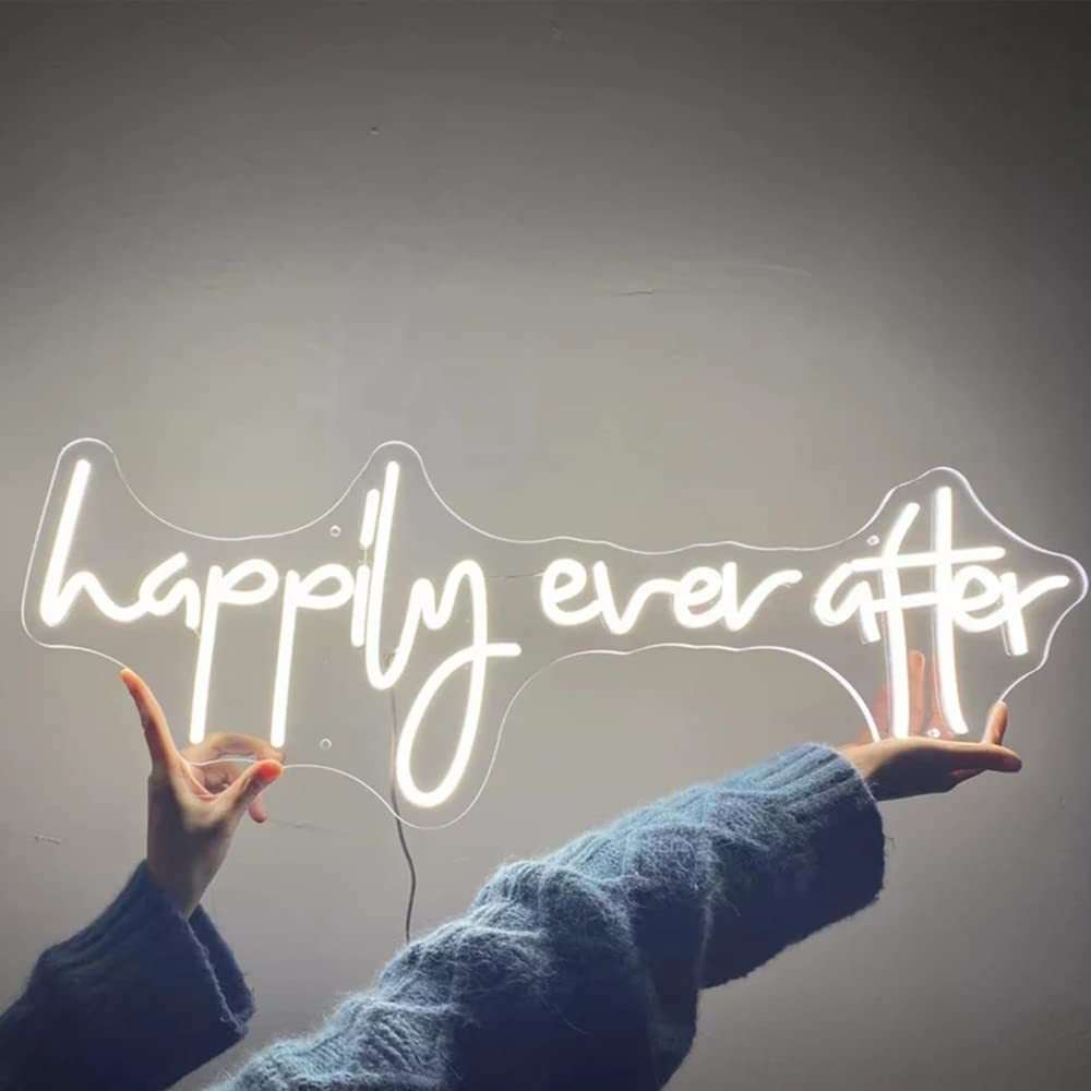 霓虹灯happily ever after婚礼灯霓虹艺术墙装饰派对家庭新款