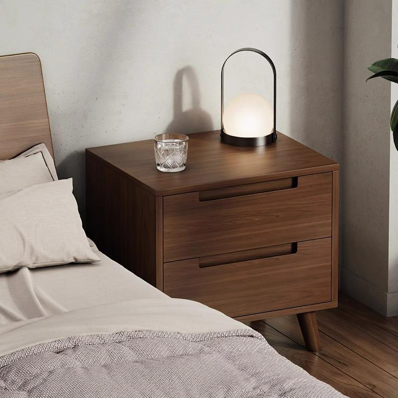 实木床头柜胡桃木置物架新中式家用卧室轻奢床头柜子全实木收纳