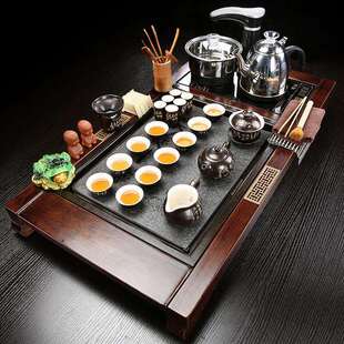 紫砂茶具整套装家用茶盘客厅功夫喝茶台烧水壶全自动四合一体茶海
