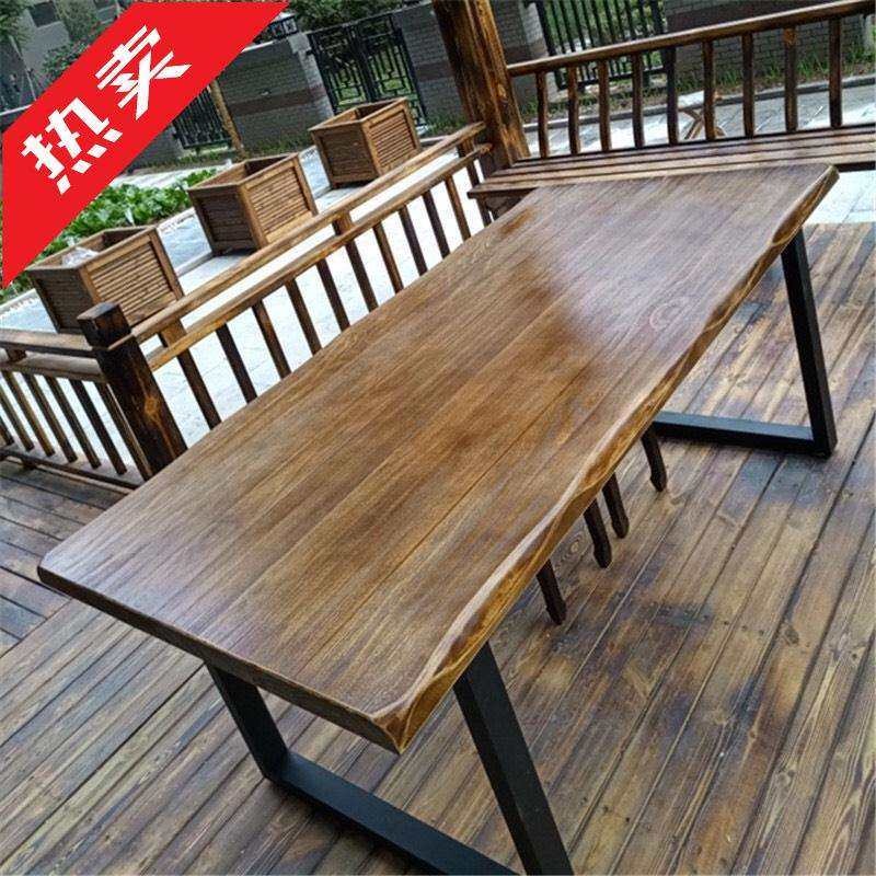 实木loft会议桌工作台电脑桌洽谈桌椅办公桌简约现代大型长条桌子