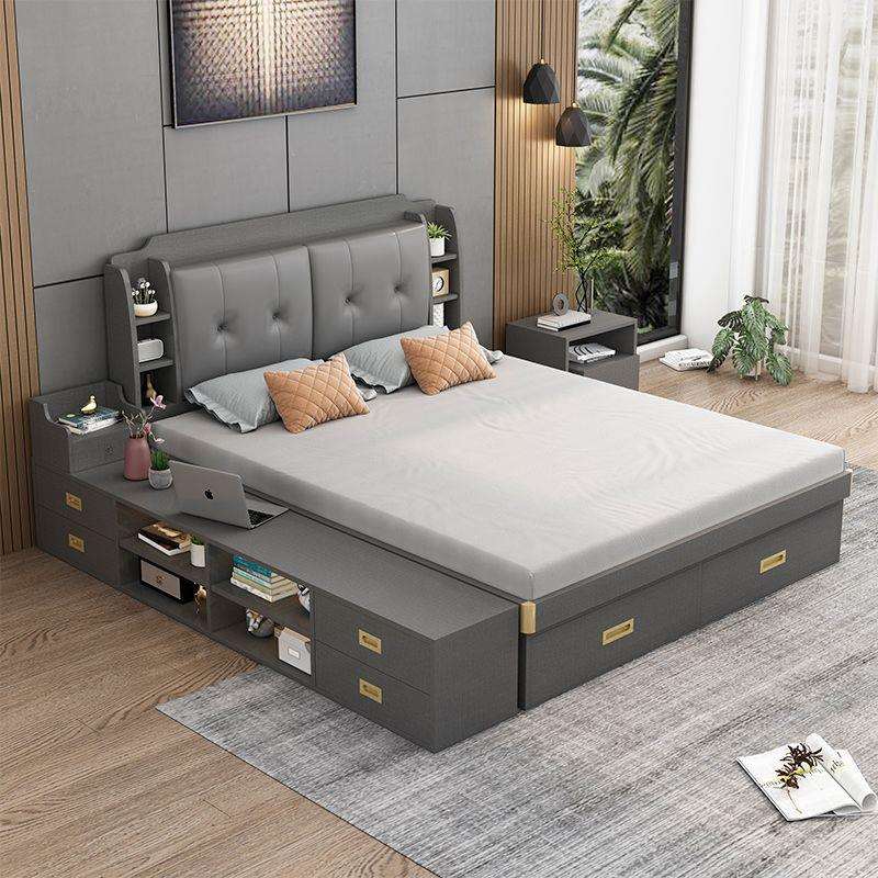 气动高箱储物床多功能主卧双人床简约小户型收纳储物床卧室单人床