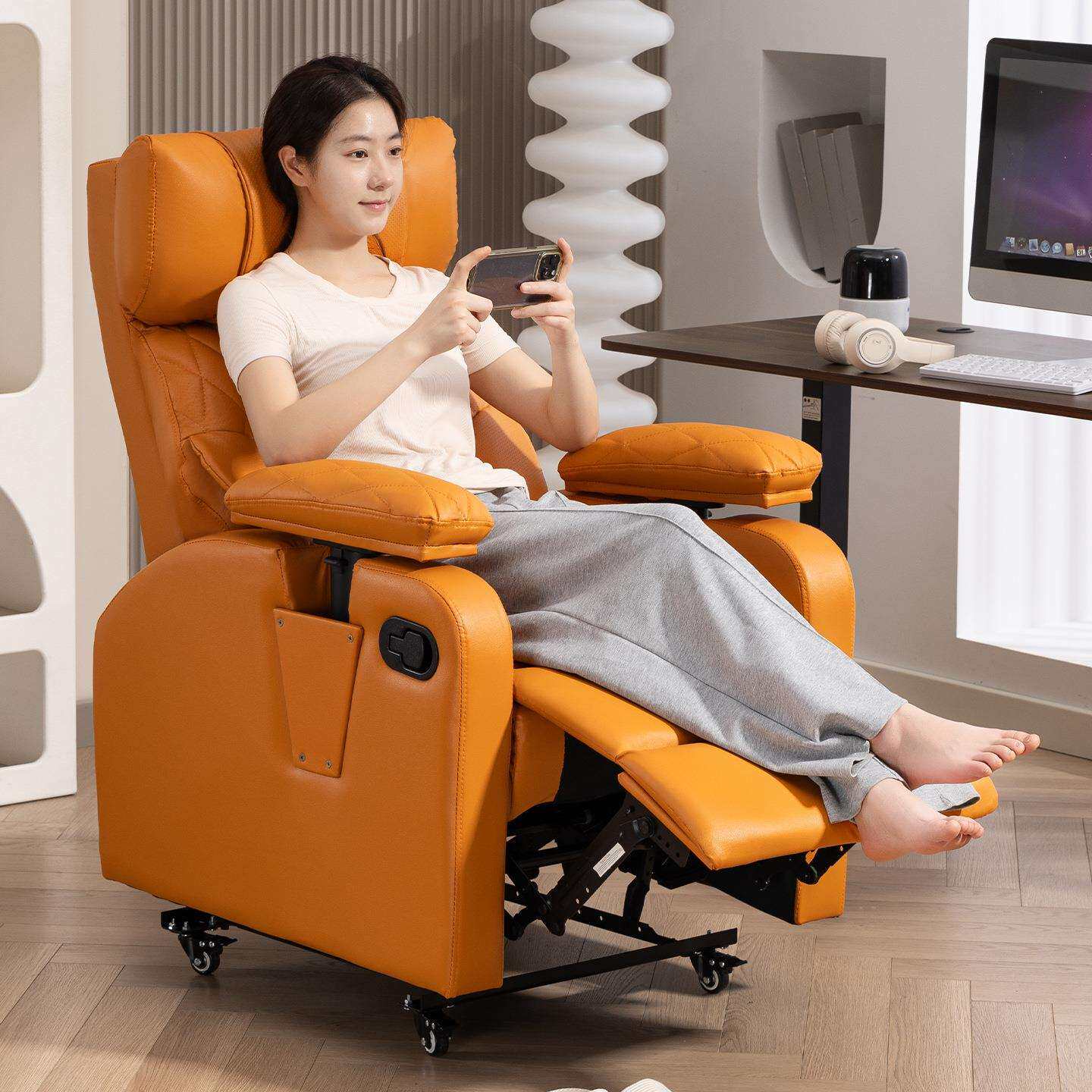 电竞沙发椅网吧游戏厅单人可躺睡久坐办公室懒人座椅电脑椅子