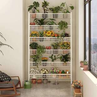 花架置物架阳台铁艺不占空间花盆托架落地新型挂墙自然客厅植物墙