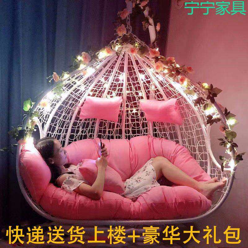 庭院懒人鸟巢吊椅吊篮藤椅秋千阳台室内摇椅成人家用双人户外吊床