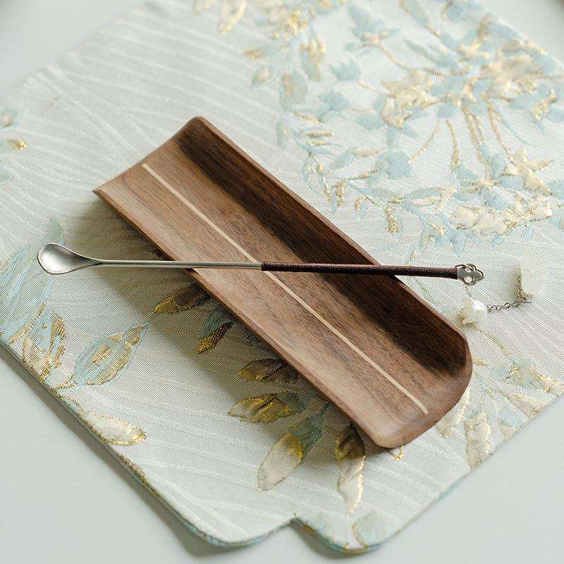 素简胡桃木茶则茶拔三件套茶荷茶道六君子茶勺茶铲茶匙零配件