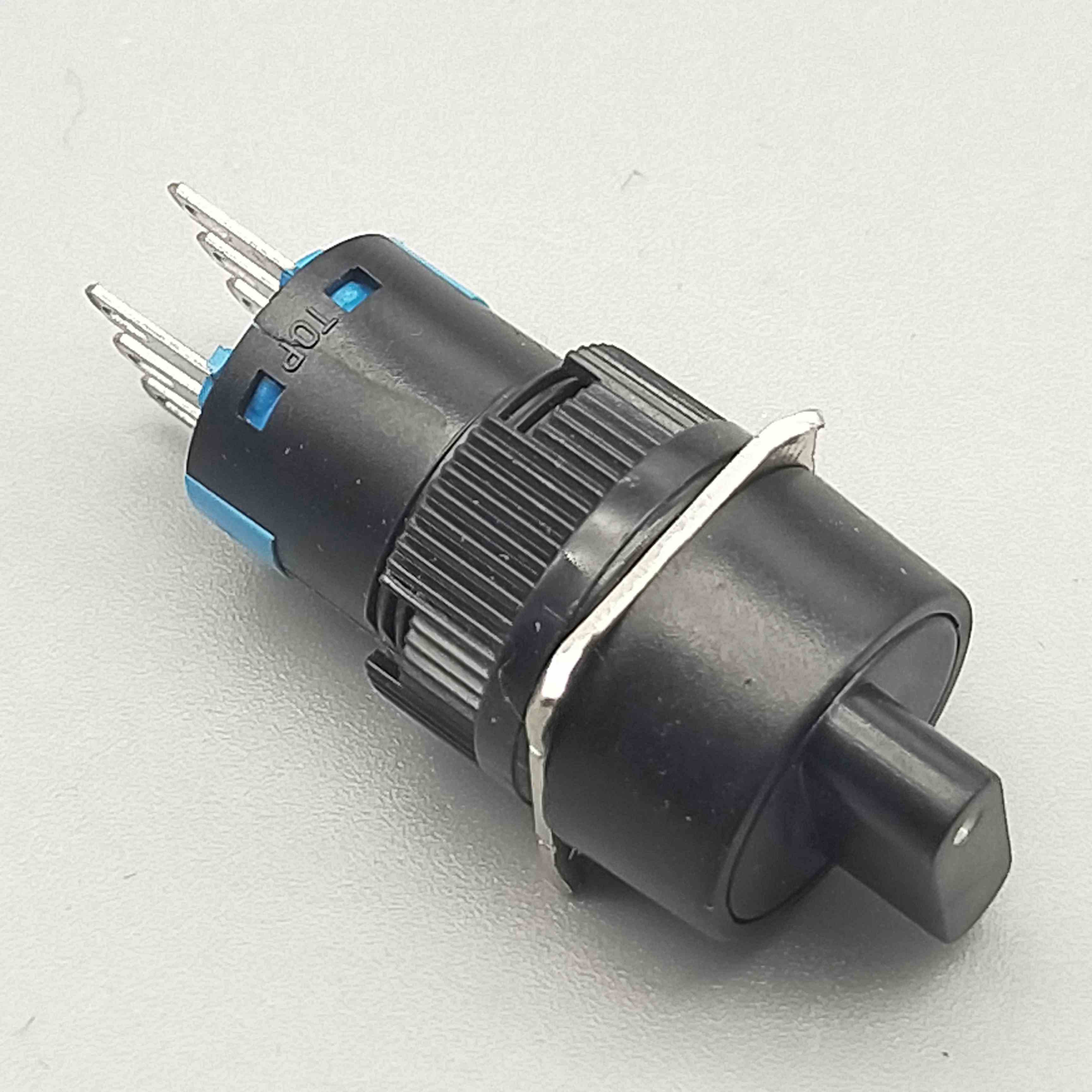 两档16mm转换开关LA16-11X2按钮塑料圆形旋转选择按钮开关1开1闭