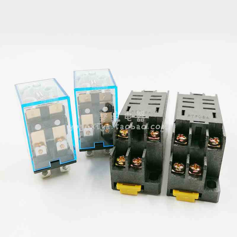 LY2NJ中间继电器10A8脚大脚继电器PTF08A继电器座8脚连接器整套