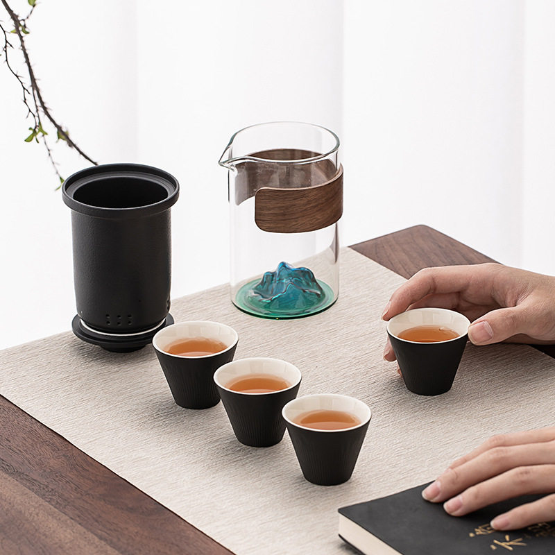 功夫旅行茶具套装便携式户外旅游泡茶露营装备小套快客杯茶壶出差