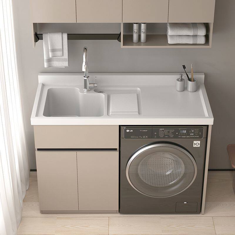 蜂窝铝阳台洗衣柜伴侣组合滚筒洗衣池台面带搓板一体厂家直销