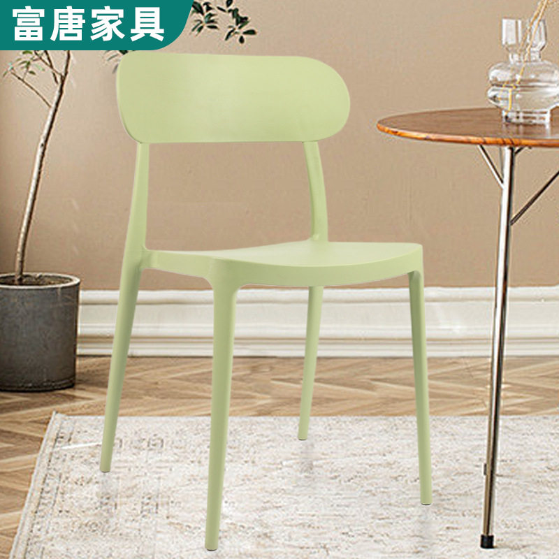 三唐塑料餐椅一体成型可叠放