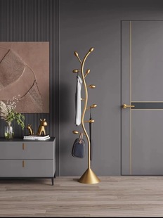 意式轻奢家用橄型衣架玄关简易衣帽架挂衣架落地卧室落地挂衣架