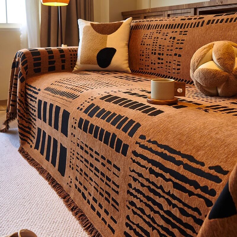 雪尼尔沙发巾盖毯四季通用防滑沙发垫防猫抓不粘毛一整张沙发盖布