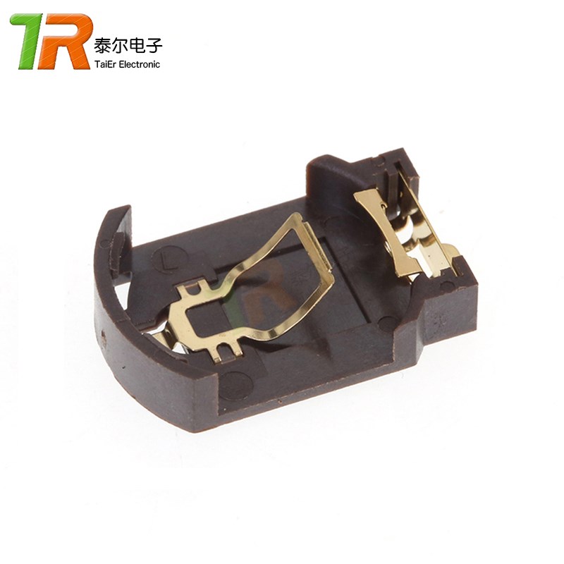 CR2032 CR2025 BS-8 贴片纽扣电池座 镀金 棕色 环保 耐高温280度