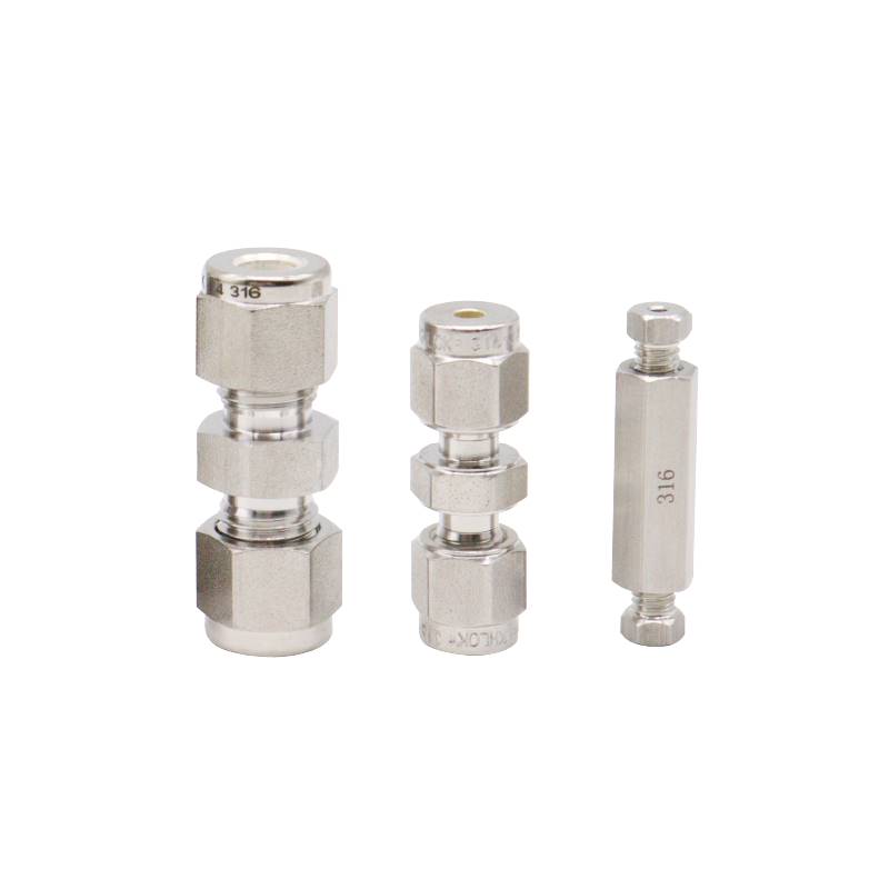 316L不锈钢双卡套二通直通变径 2 3 6mm1/41/8气路接头耐腐蚀精密