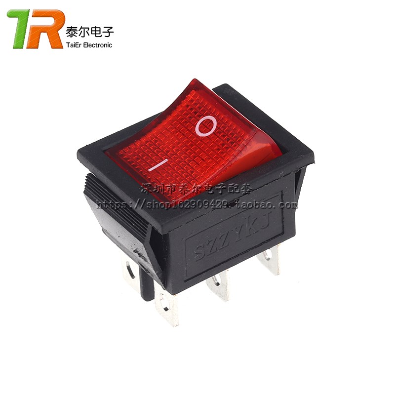 KCD4-201 电饭锅 电饼铛 电热锅 船型开关 4脚2档 带灯 16A 250V