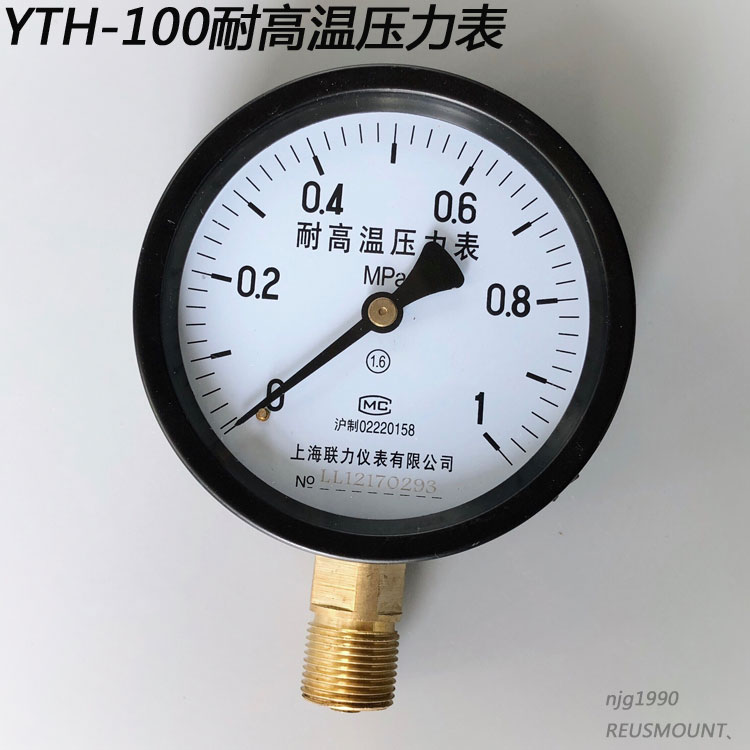 Y100耐高温10公斤气压表0-1MPa锅炉蒸汽压力表YTH-100径向M20*1.5