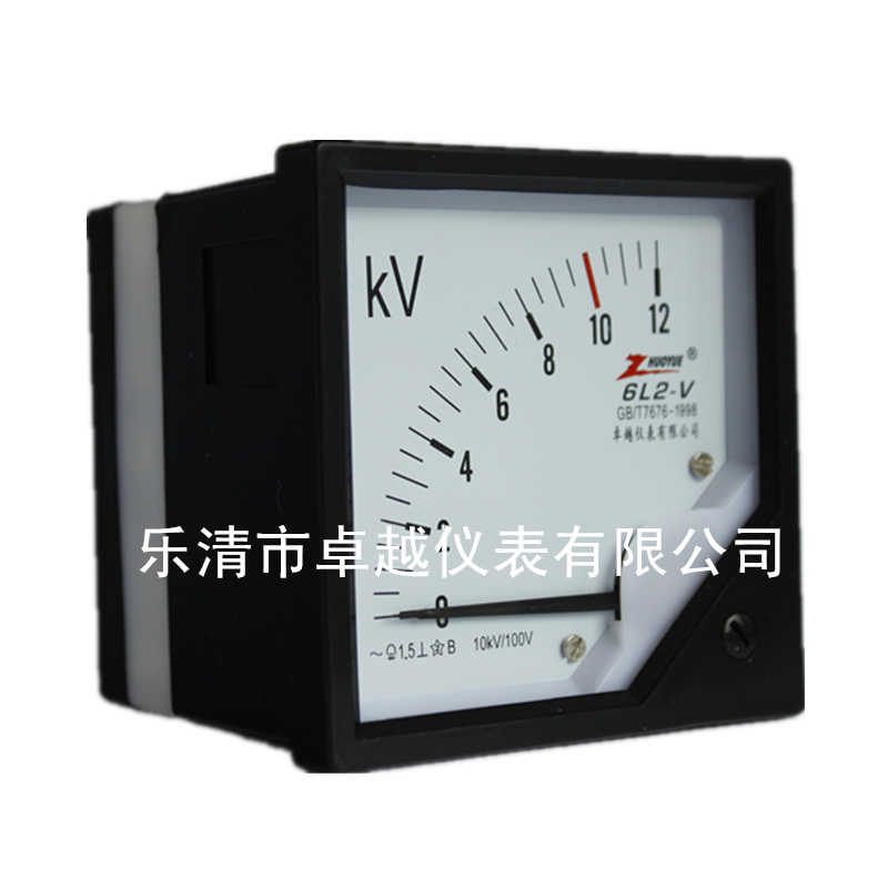 卓越仪表 优质 交流高压电压表 6L2 0-12KV 10KV/100V 10/0.1KV