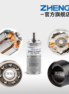 ZGA25RP微型有刷直流12V低速马达24V调速电机慢速齿轮370减速电机